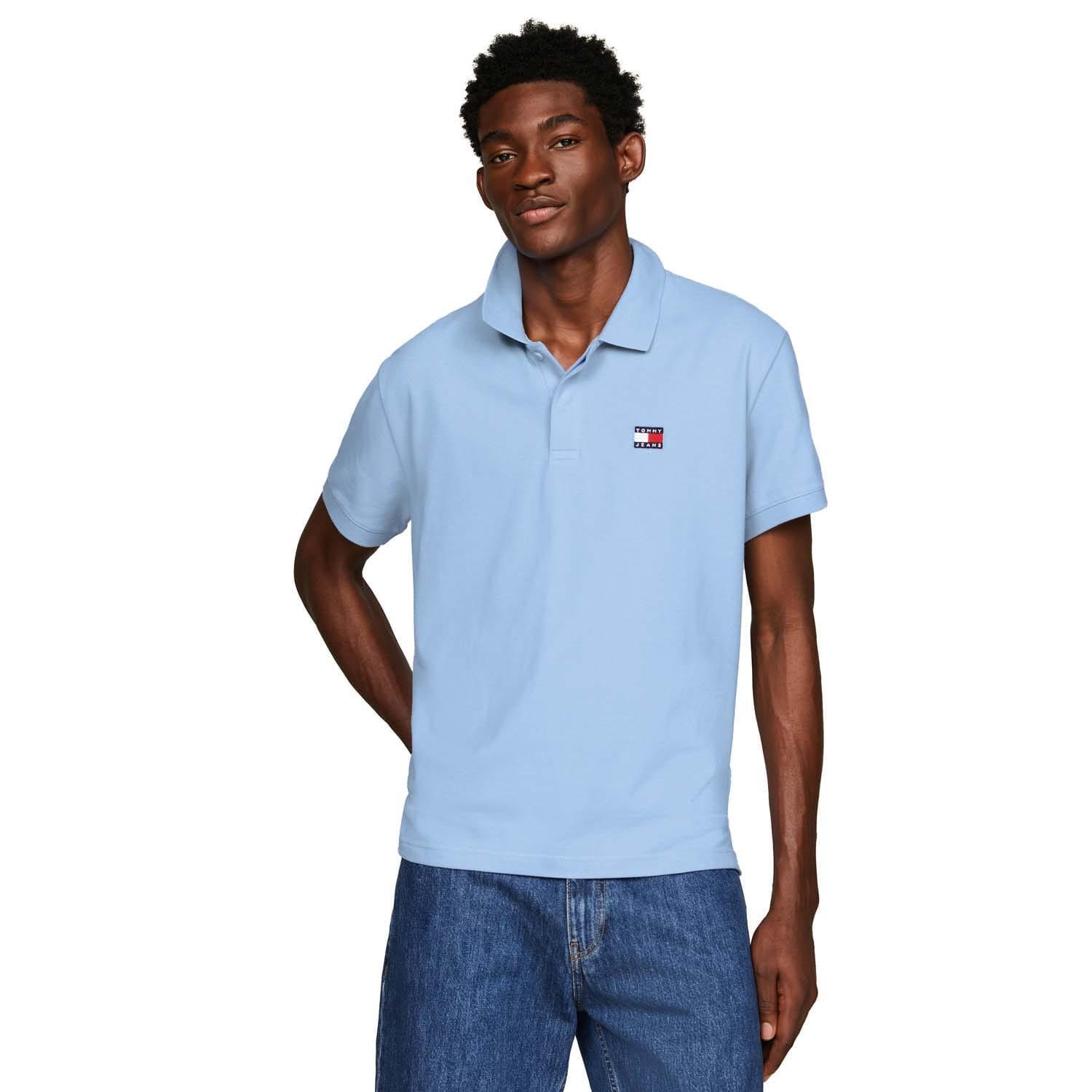 TOMMY HILFIGER Mens Badge Regular Polo Shirt (Blue)