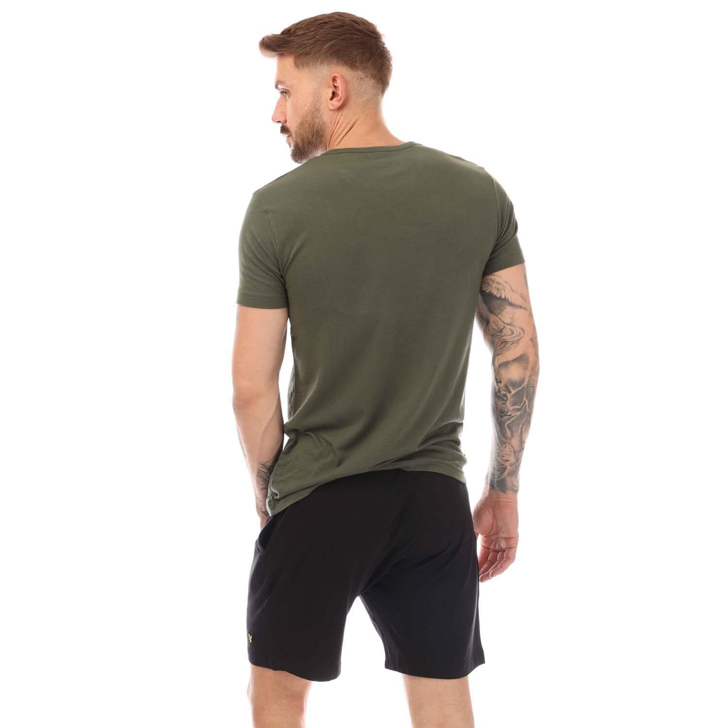 Mens Oakley TShirt & Shorts Set (Khaki Green/Black) 2/4
