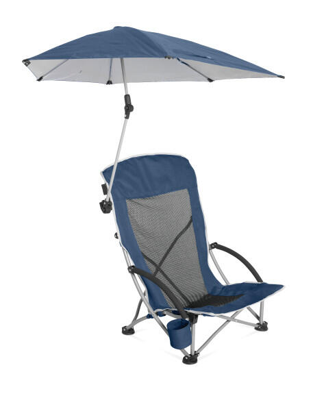 SPORT BRELLA Sport-Brella Faltbarer Strandstuhl, Leicht, 50 cm, UV-Schutz, blau