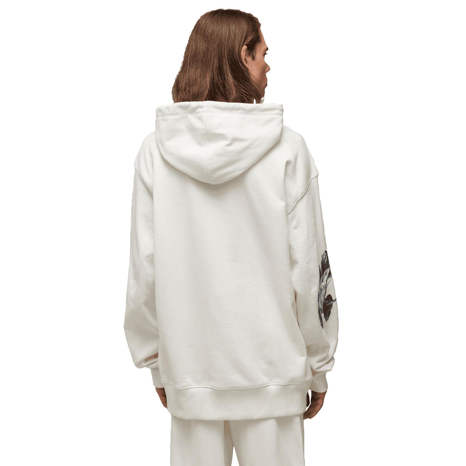 Mens Graphic French Terry Hoodie (Off White) 2/3