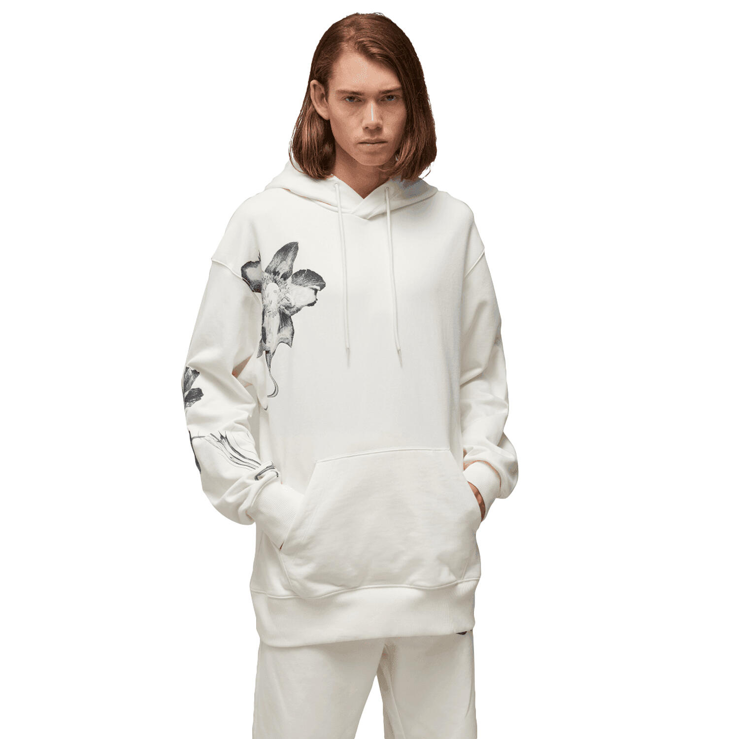 Mens Graphic French Terry Hoodie (Off White) 3/3