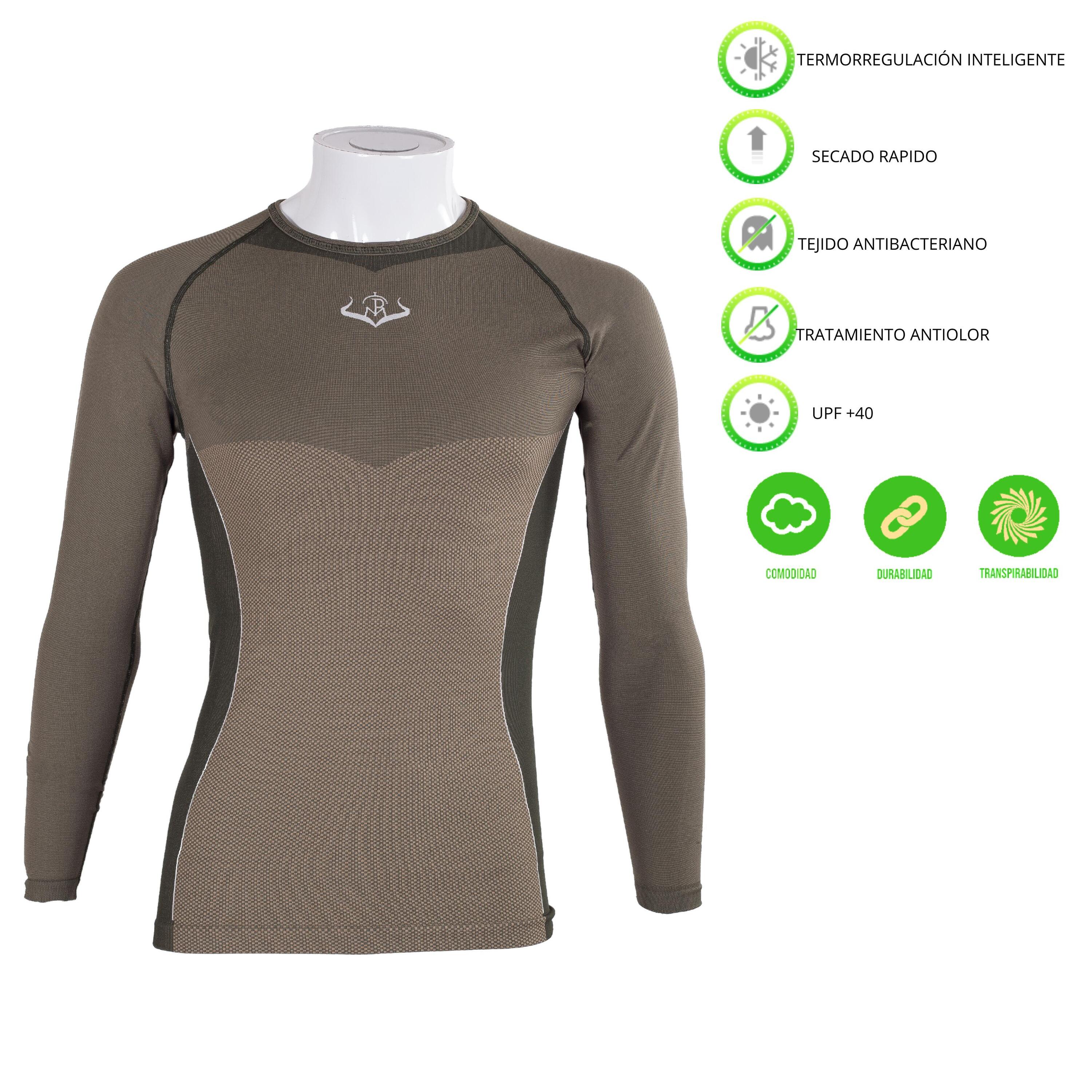 Camiseta Caza Hombre Pasión Morena 37004 Caqui Técnica Termorreguladora 3/3