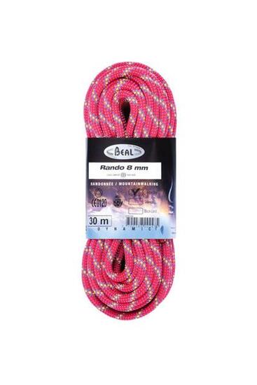 Corde Beal Rando 8 mm Golden Dry rose légère 20‑48 m gaine 40% marquages 12 m