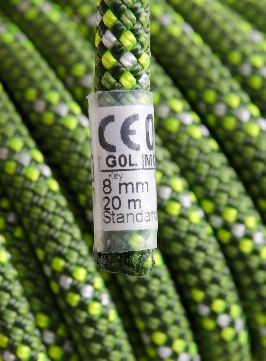 Corda BEAL Rando 8 mm verde 20 m leggera Golden Dry UIAA CE 37 g/m 3/6