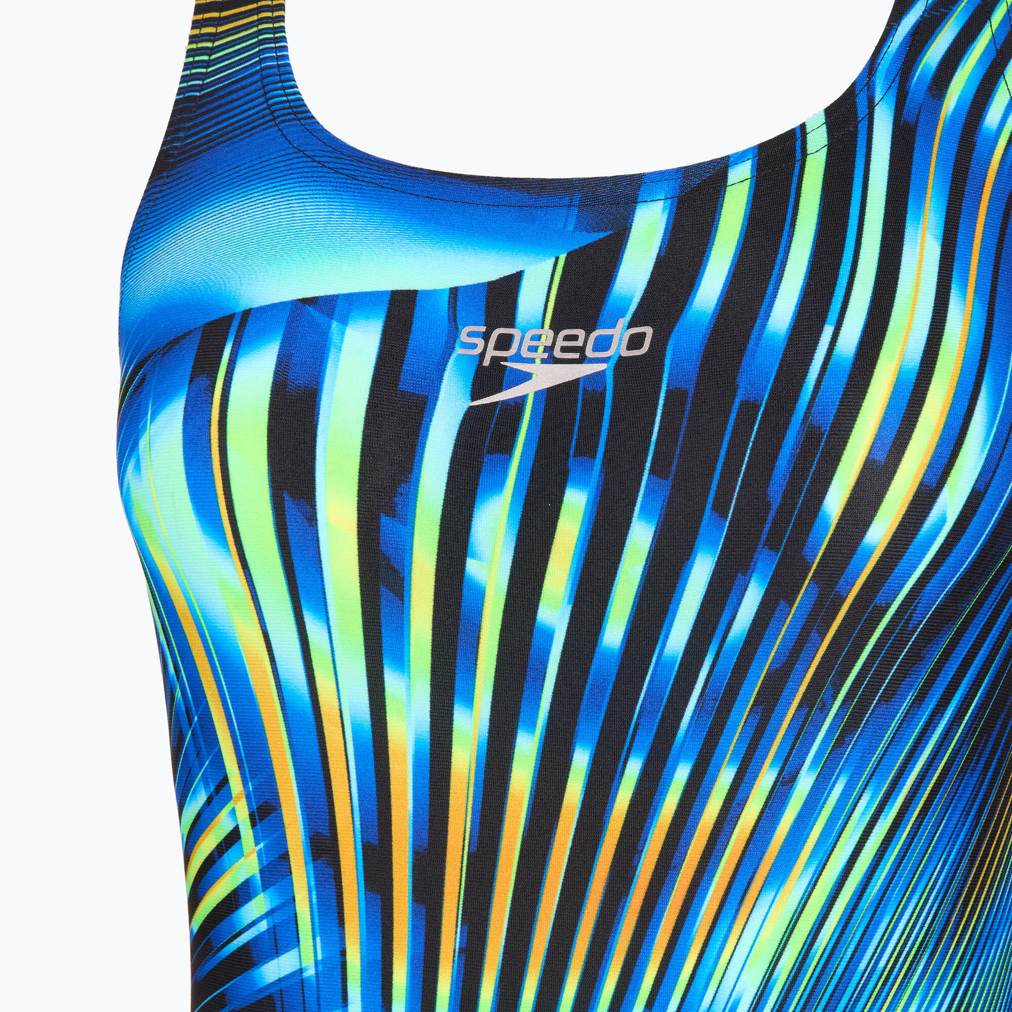 Speedo Printed Medalist Womens Black/Blue Swimsuit 3/4