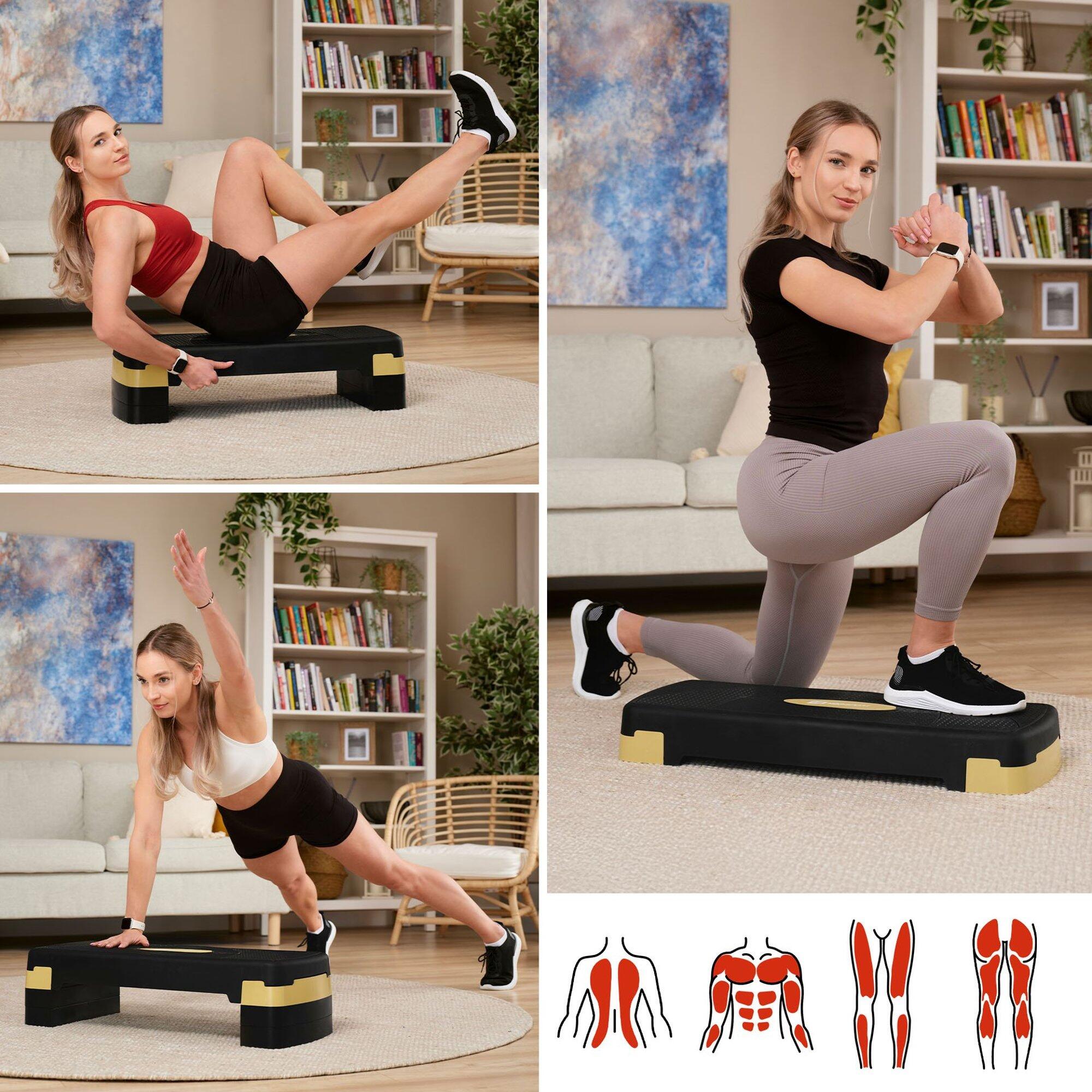 Step per esercizi a 3 livelli nero-oro 2/7