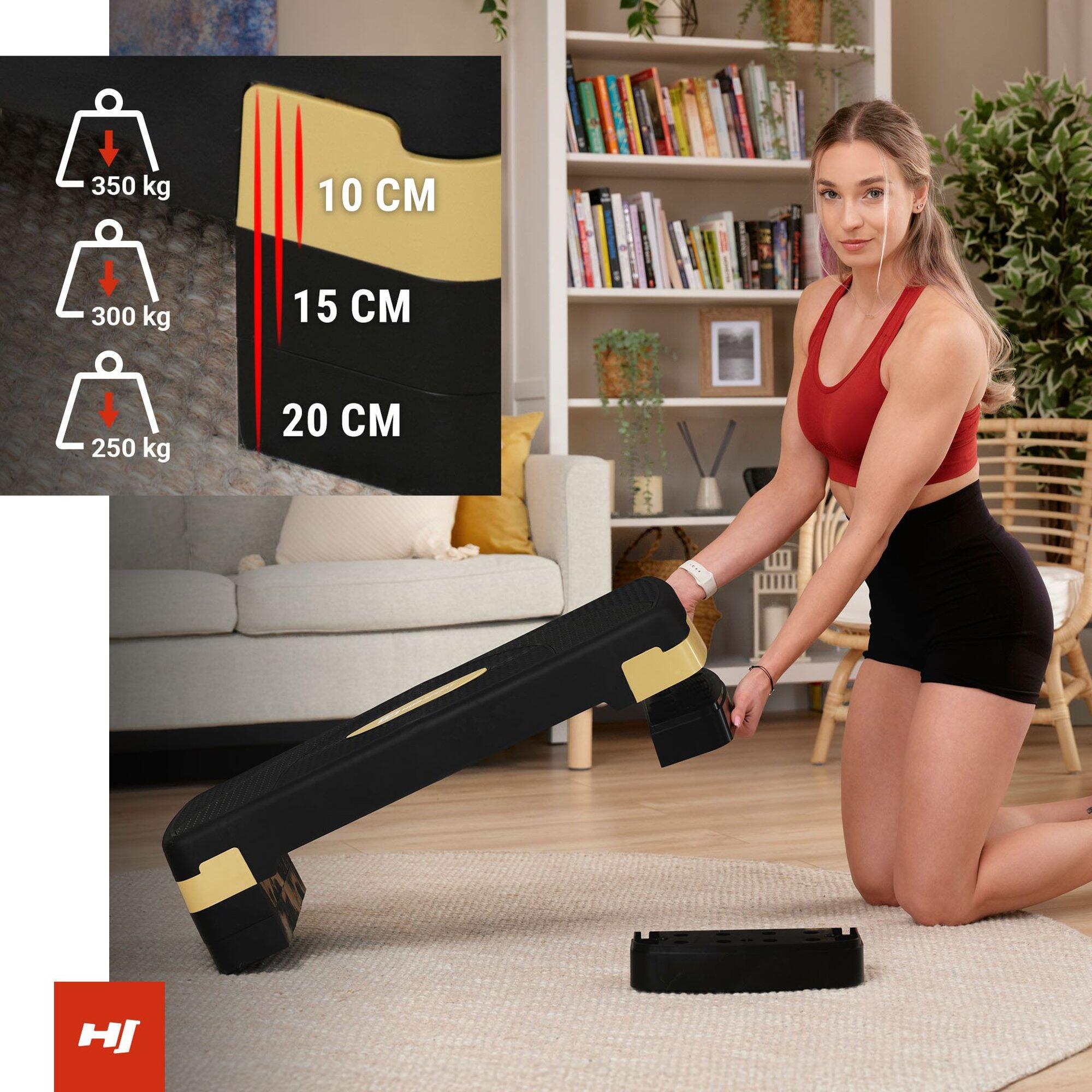 Step per esercizi a 3 livelli nero-oro 3/7