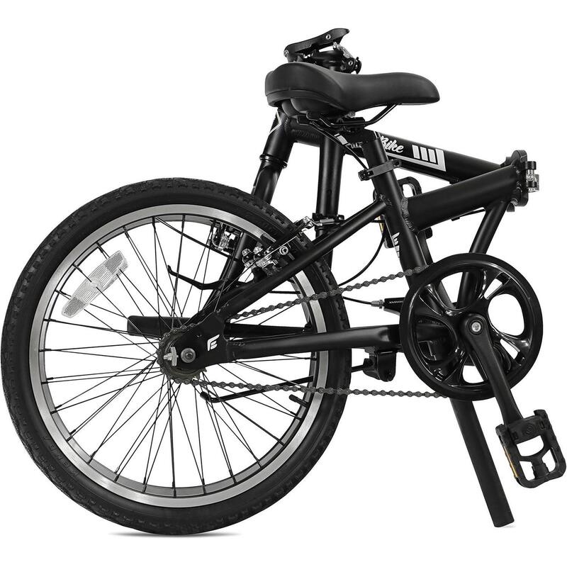 Folding - Bicicletă pliabilă din aluminiu de 20". Black