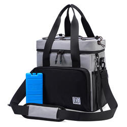 Sac isotherme Brisby 15 litres noir gris et orange