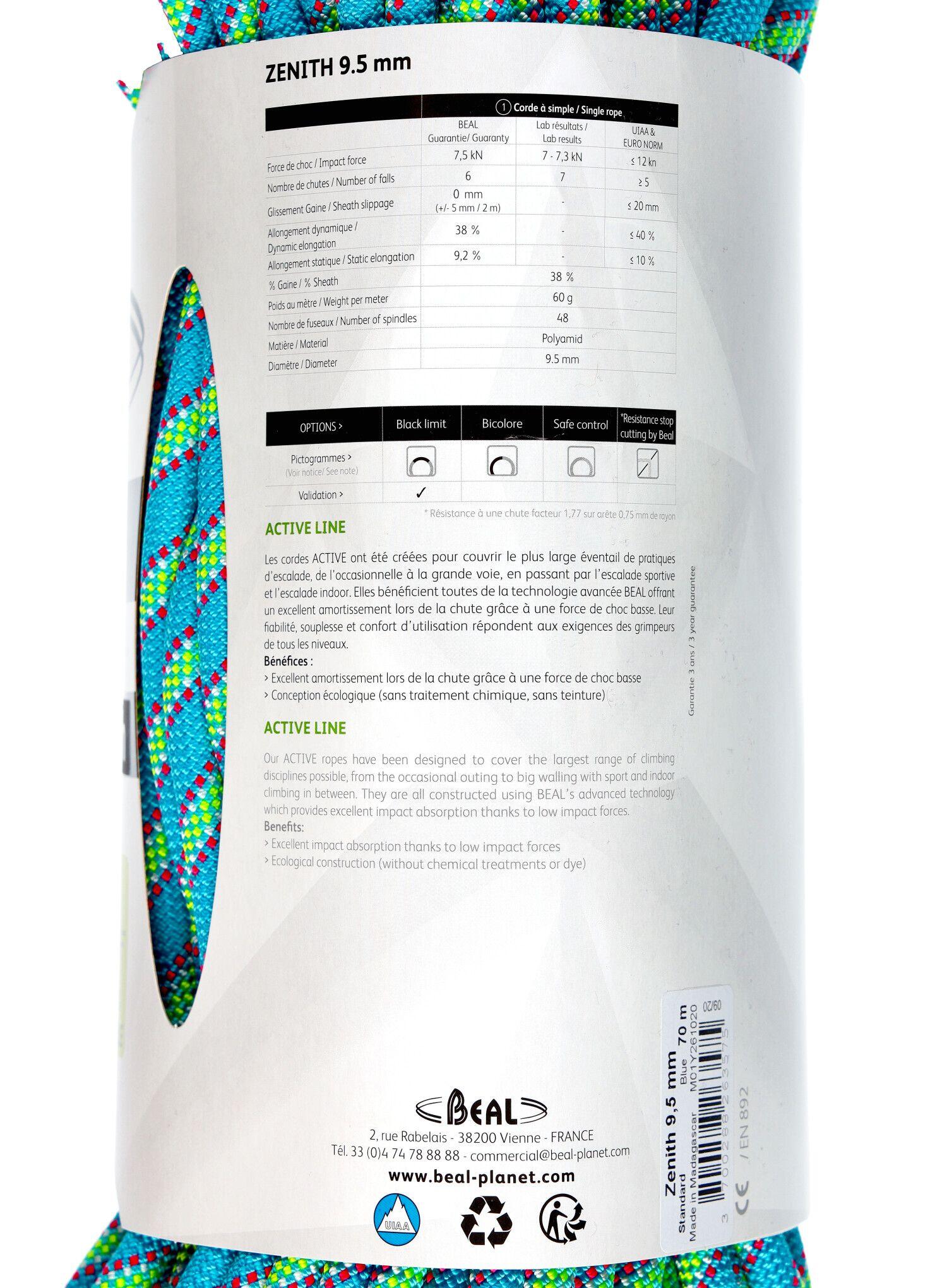 Corda Dinamica Zenith 9.5Mm 70M 6/7