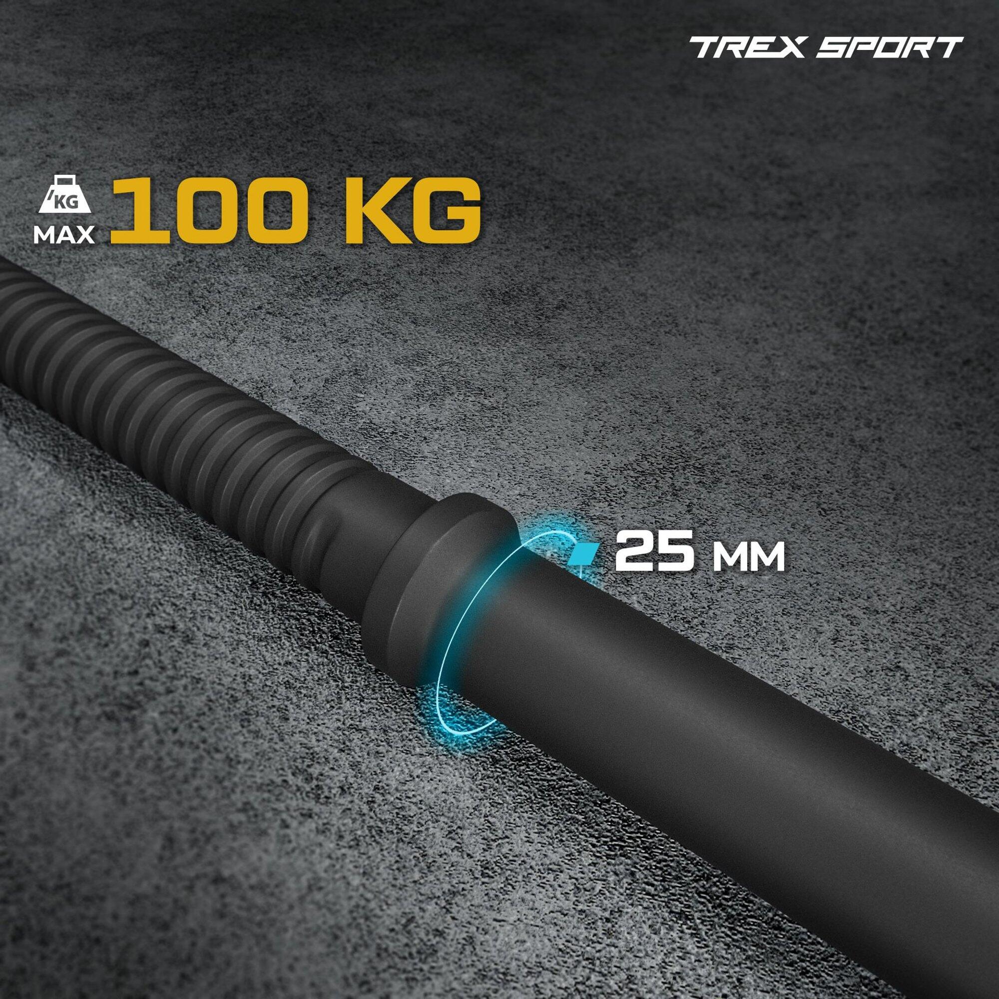 Gryf lekko łamany do ćwiczeń siłowych Trex Sport TX‑120LCP 120cm 25mm do 100kg