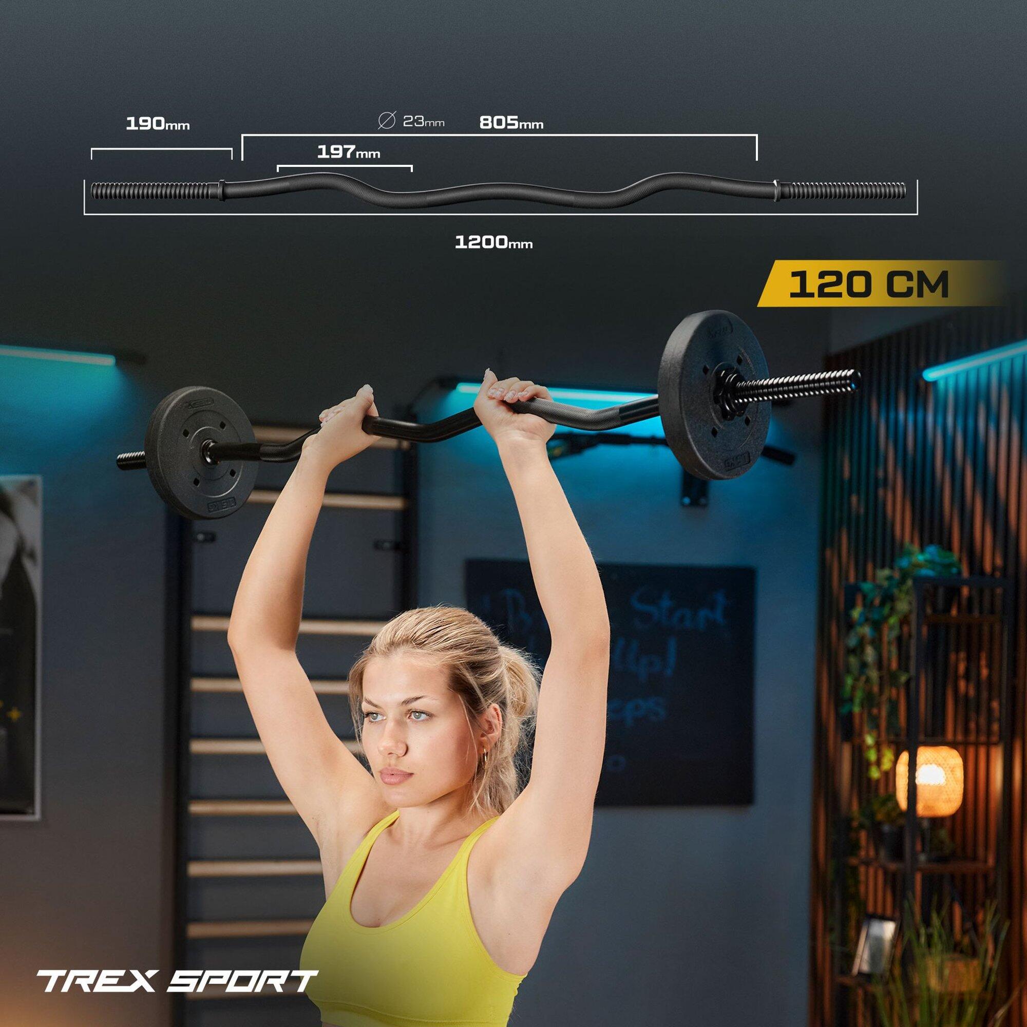 Set barres de musculation Trex Sport TX-150SP/120LCP 150 cm droite 120 cm curl 3/7