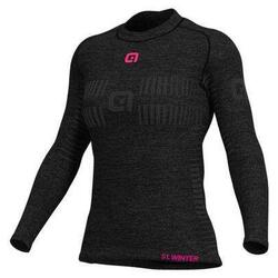 Sous‑maillot manches longues femme Mérinos Gris/Rose