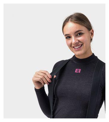 Camiseta Interior Mujer Lana Merino Manga Larga Gris/Rosa 4/5