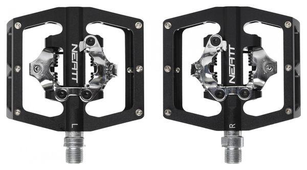 NEATT Neatt Double Side Clipless Pedals with Cages SPD Black