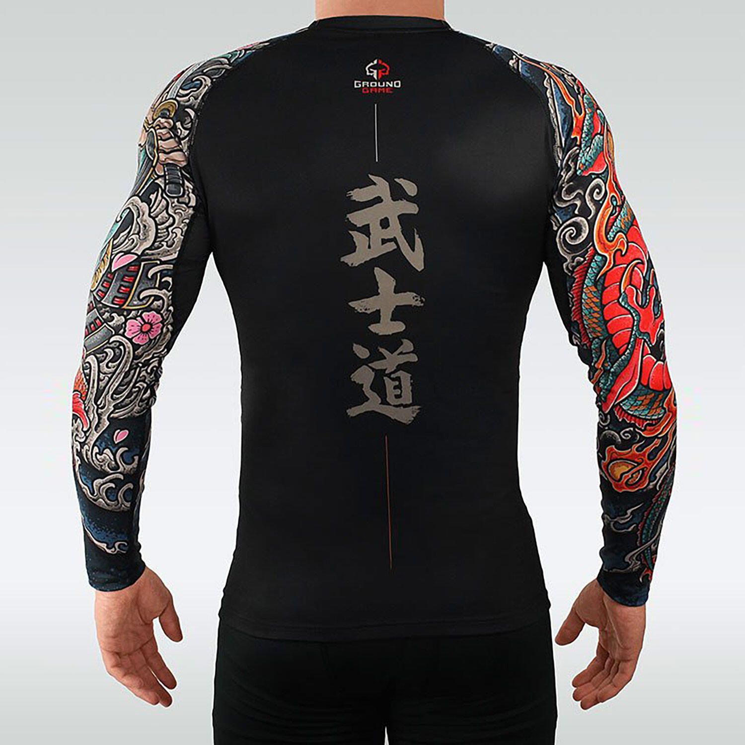 Rashguard do MMA męski Ground Game BUSHIDO 3.0 z długim rękawem 2/4