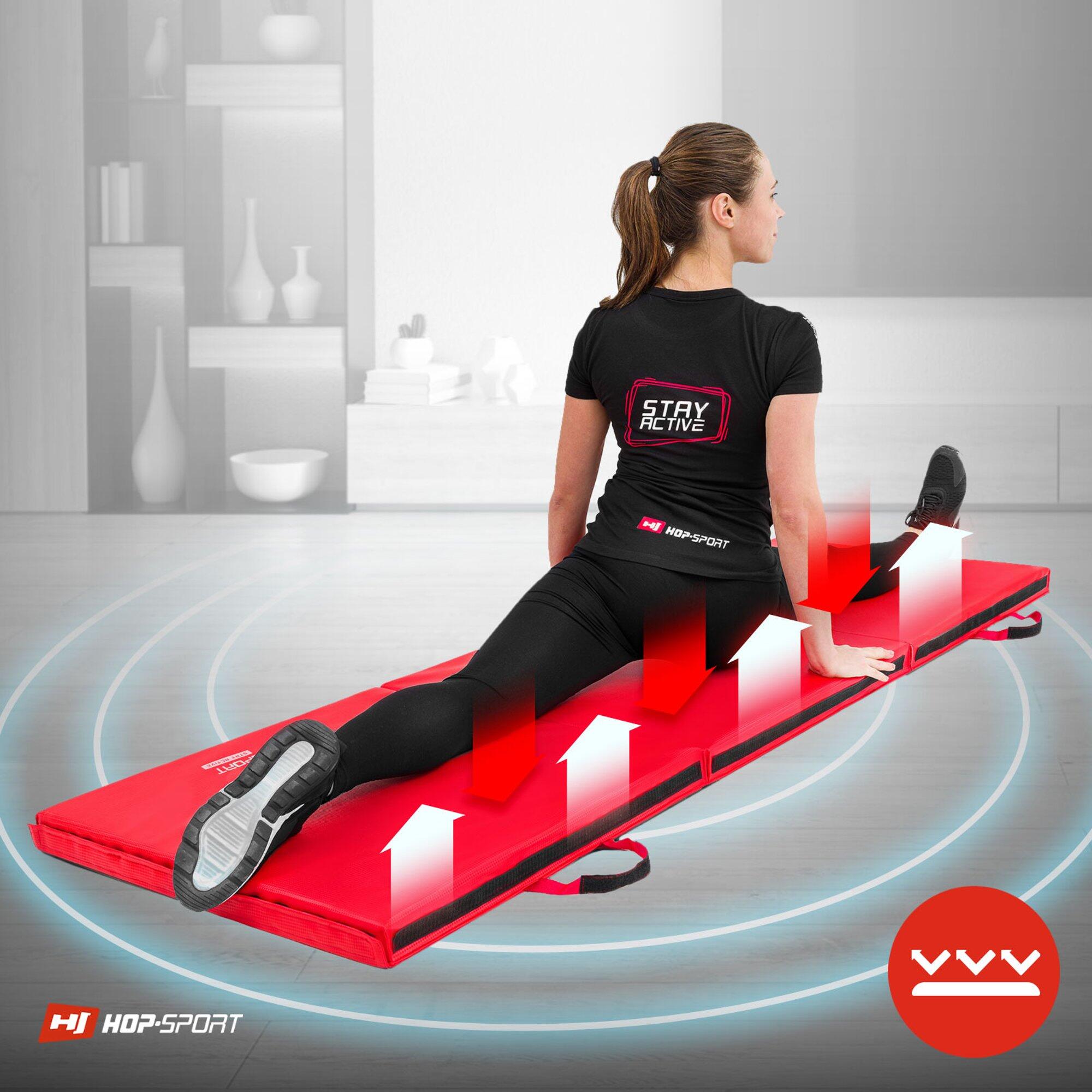 Colchón de gimnasia plegable duro con velcro 5cm - rojo 6/7
