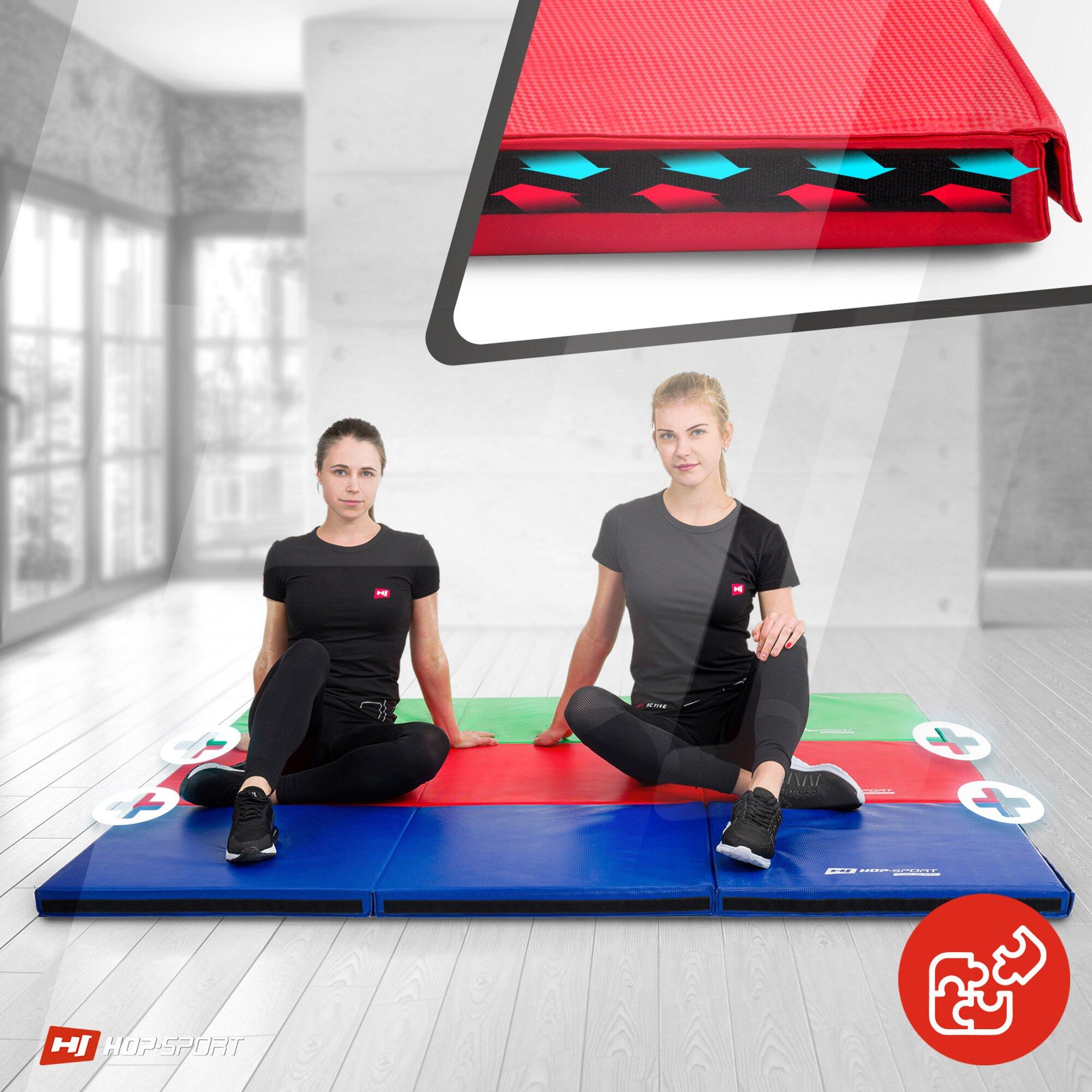 Colchón de gimnasia plegable duro con velcro 5cm - rojo 4/7