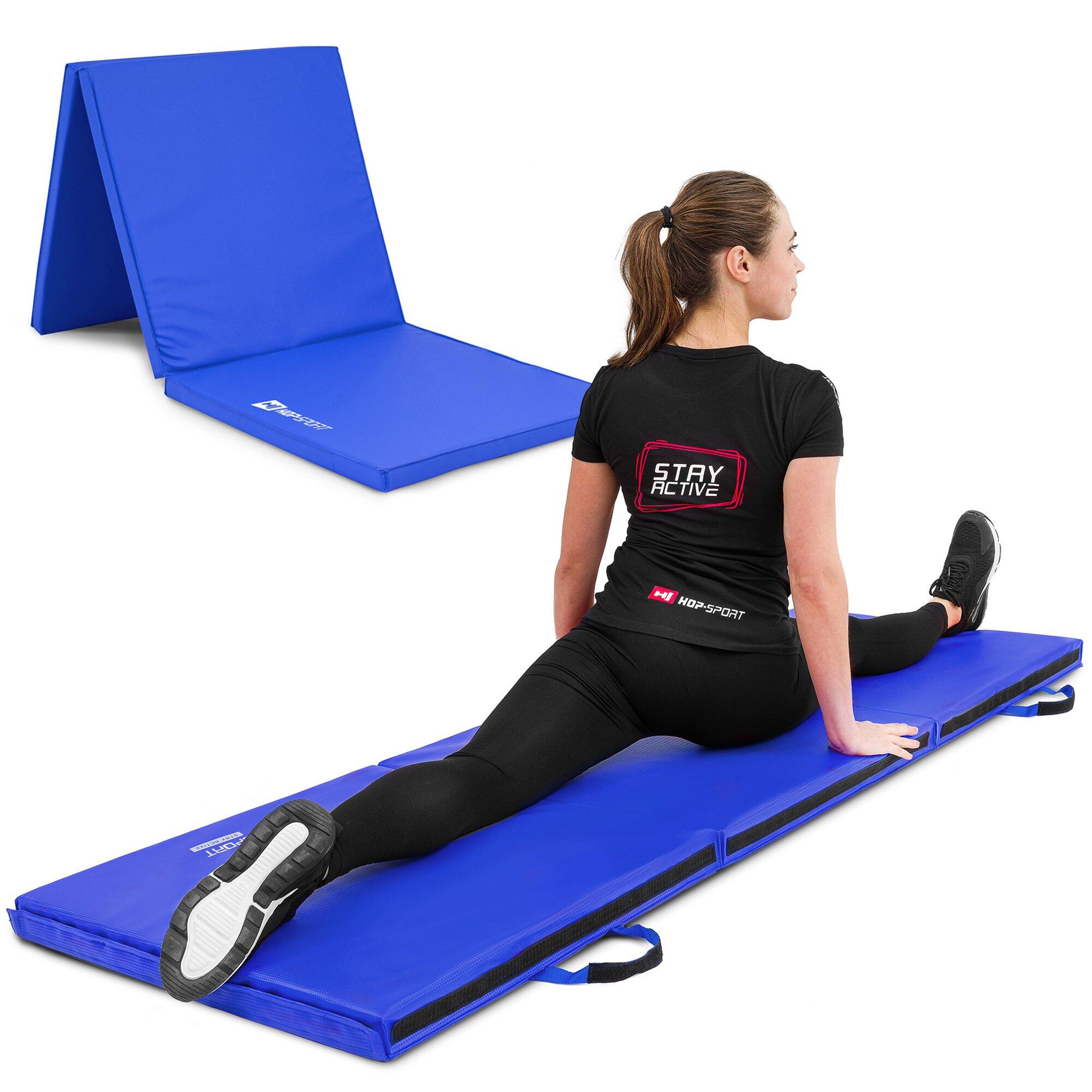 Klappbare Gymnastikmatte mittelhart mit Klettverschlüssen 5cm Hop-Sport 7/7
