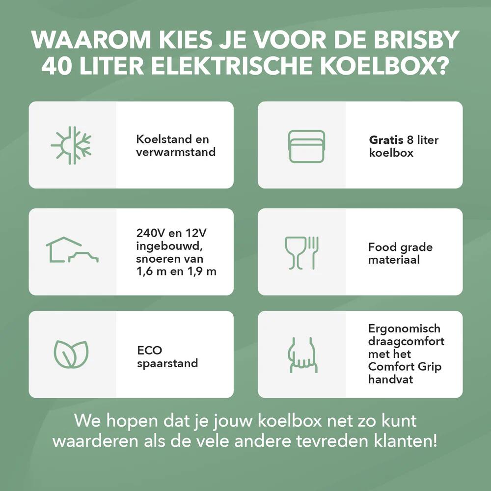 Brisby Elektrische koelbox 40Liter Groen 7/7