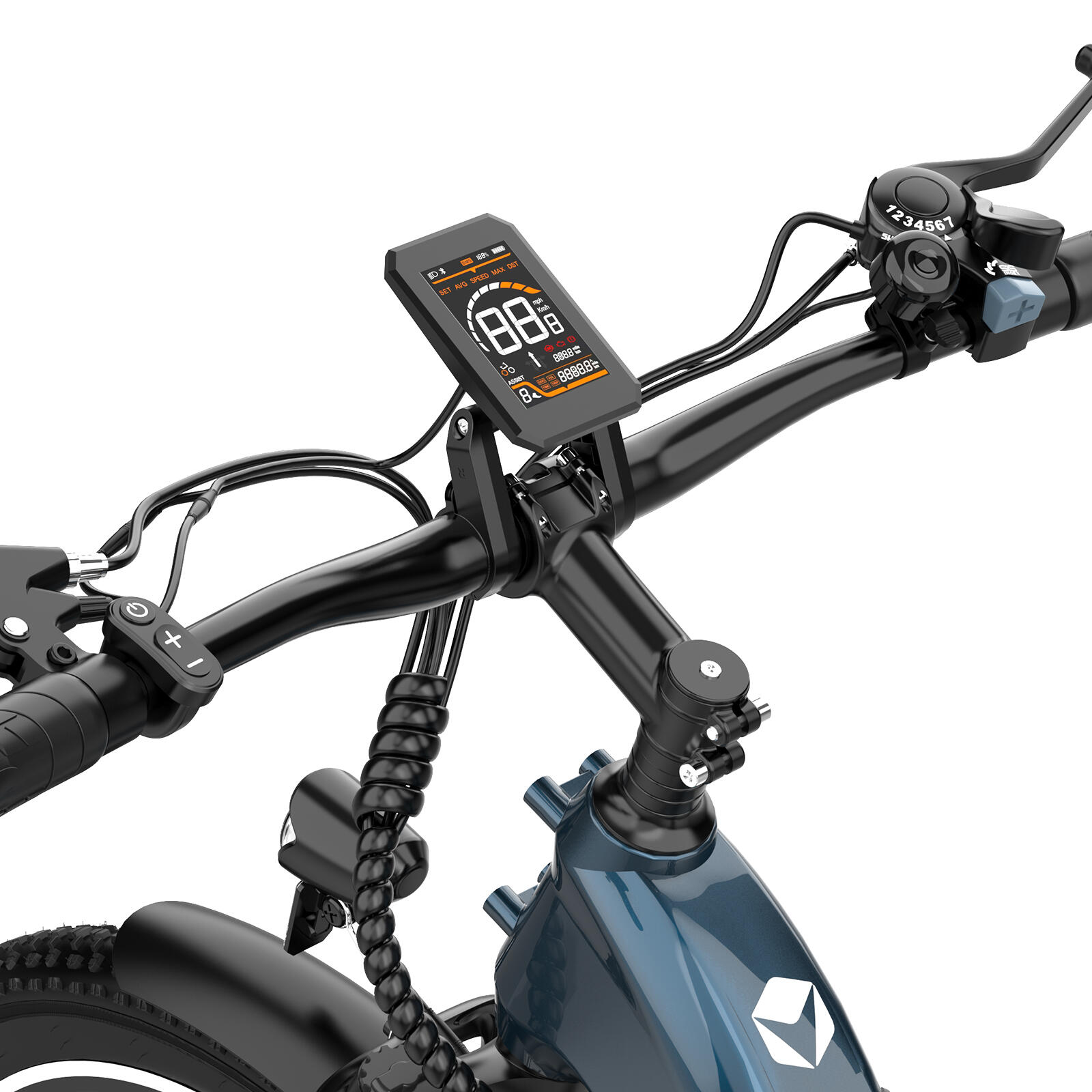 Elektrofahrrad Stadt 26” 48V15AH 25KM/H Display&APP Stoßdämpfer EVERCROSS-EK16 6/7