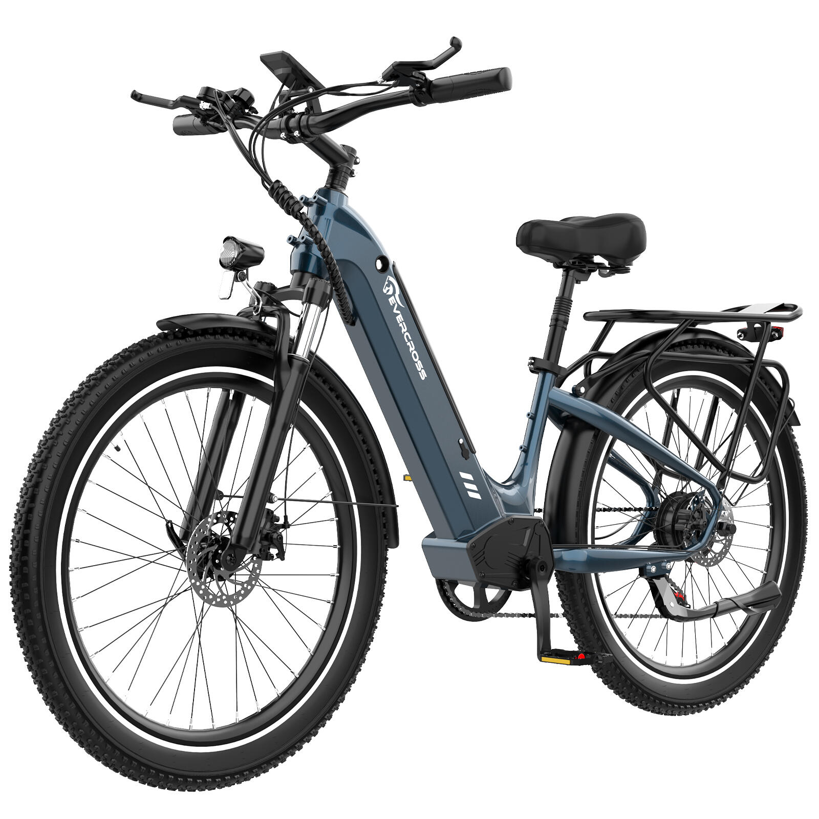 Elektrofahrrad Stadt 26” 48V15AH 25KM/H Display&APP Stoßdämpfer EVERCROSS-EK16 3/7