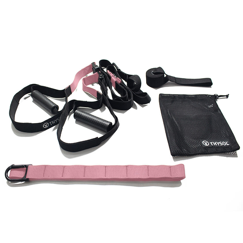 Suspension Trainer Set Pro – THYSOL® Xtreme Straps - Sling Trainer - Roze 2/5