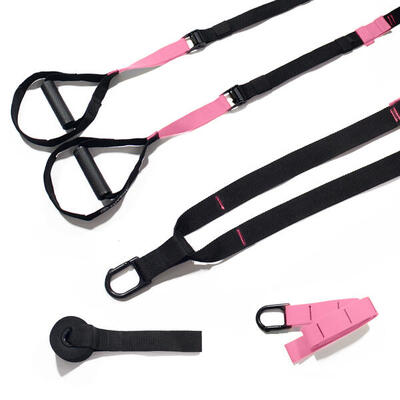 Suspension trainer set pro – thysol® xtreme straps - sling trainer - roze