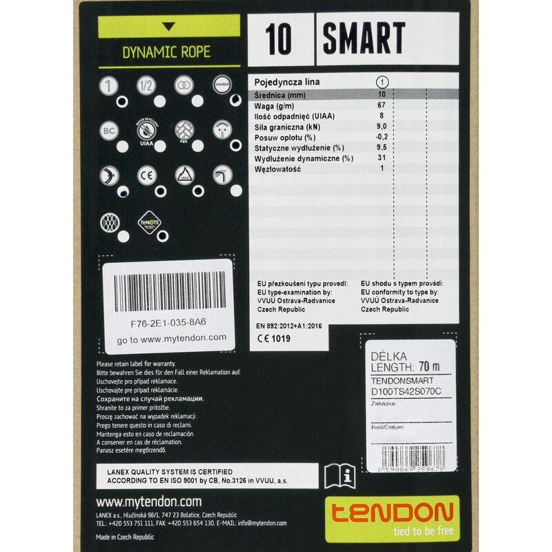 Lina dynamiczna Tendon Smart 10,0 mm 70m Standard