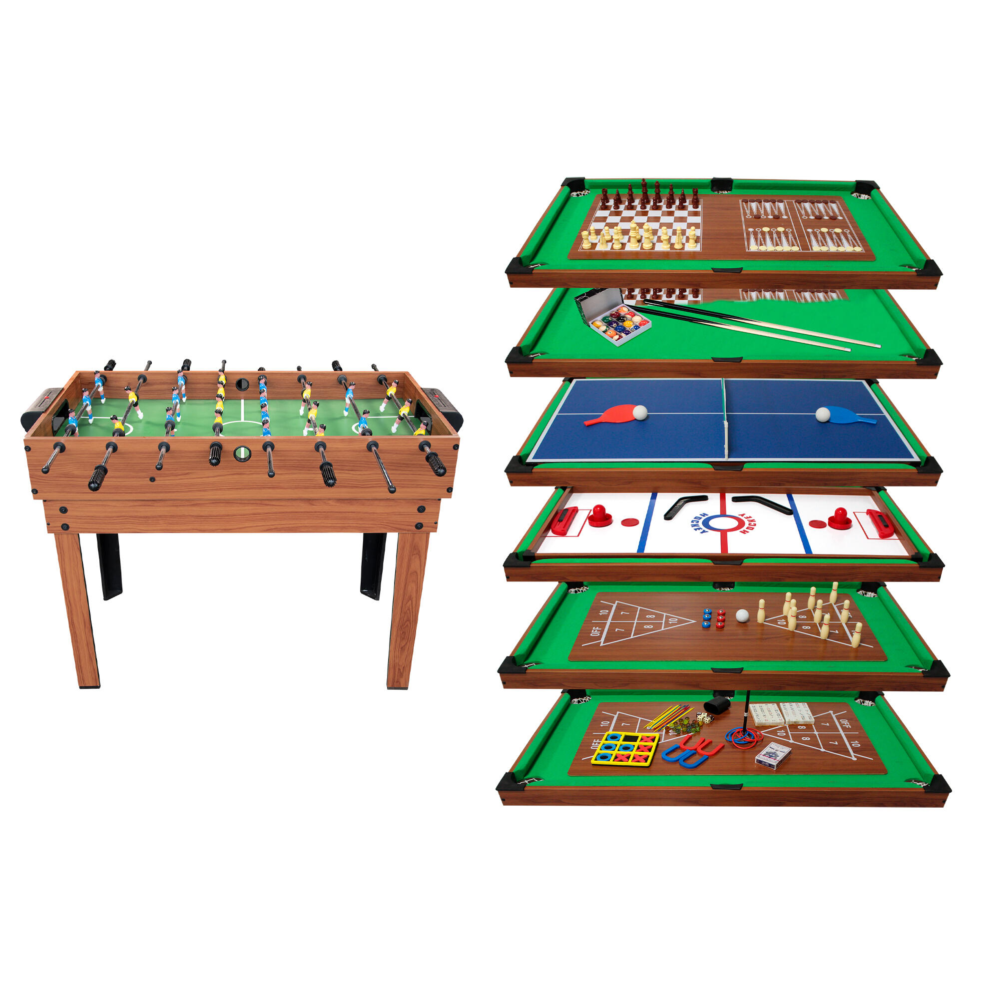 SOKKER Tavolo Multi Giochi 20 in 1, Multifunzionale -20 giochi diversi, 122x61x84 cm