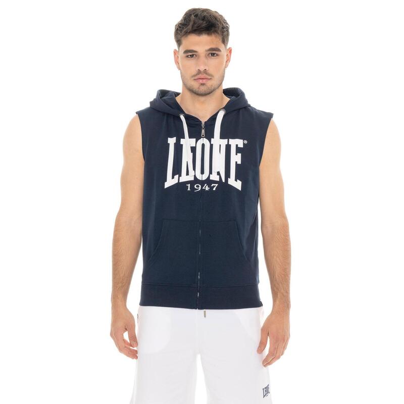 Hanorac Leone Basic pentru bărbați, fără mâneci, cu fermoar