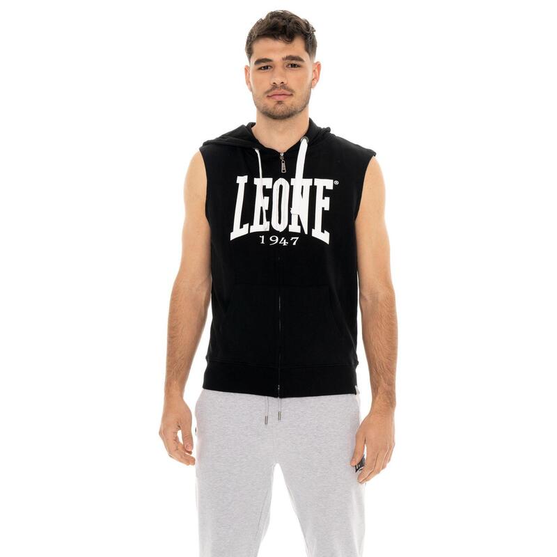 Leone Basic Sweat à capuche zippé sans manches pour homme