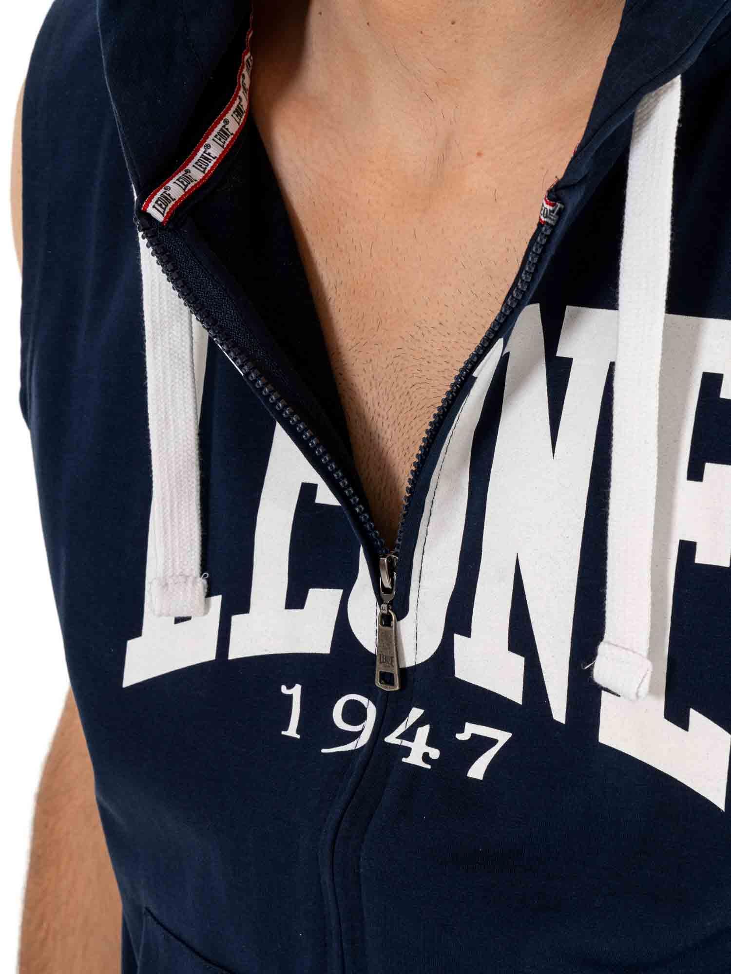 Leone Basic Mouwloze Hoodie met Ritssluiting voor Heren 5/7