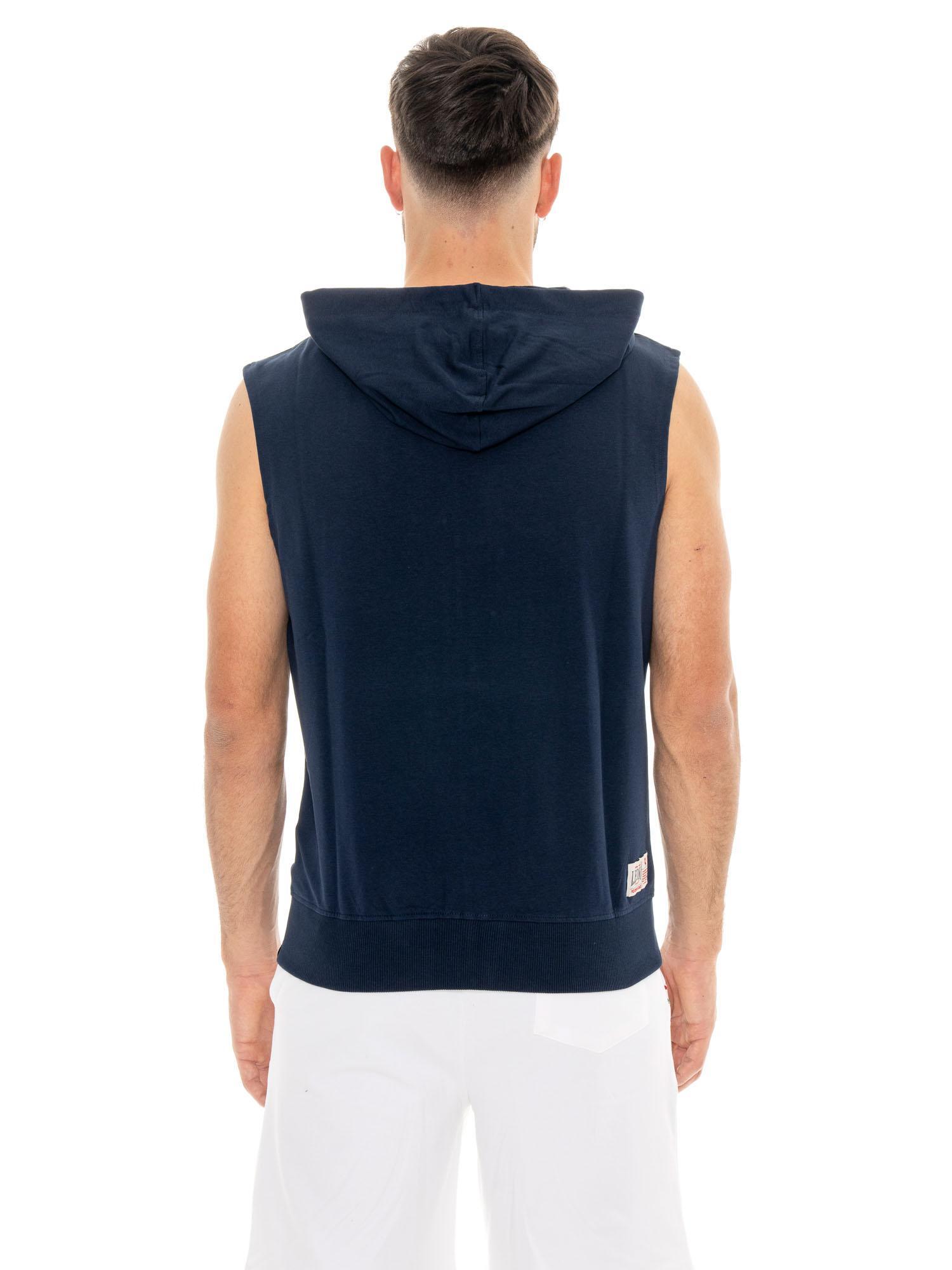 Leone Basic Mouwloze Hoodie met Ritssluiting voor Heren 3/7
