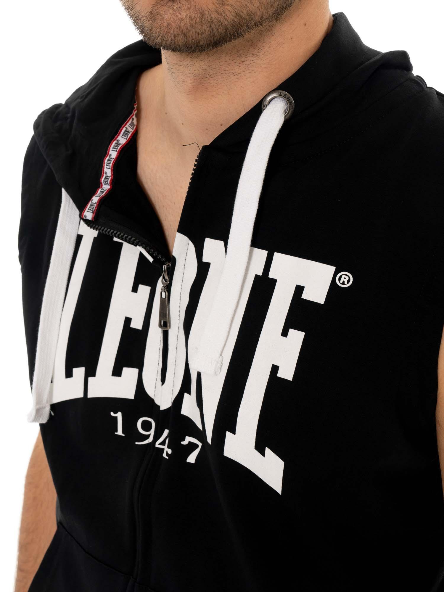 Sudadera con capucha sin mangas y cremallera para hombre Leone Basic 3/7
