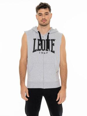 Felpa da uomo con cappuccio e zip senza maniche non felpata Leone Basic