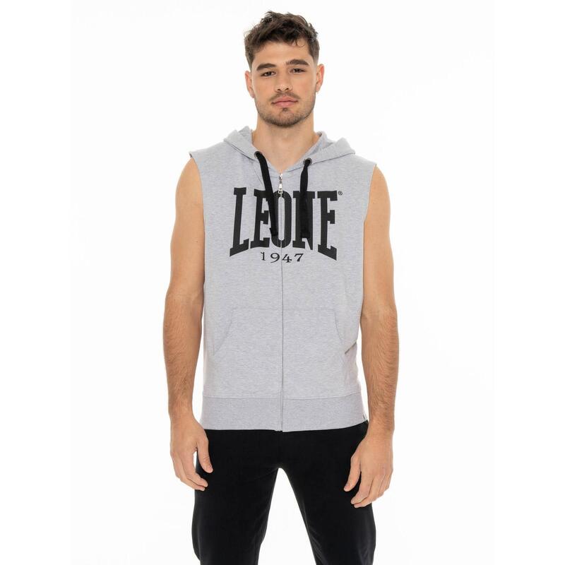 Leone Basic Sweat à capuche zippé sans manches pour homme