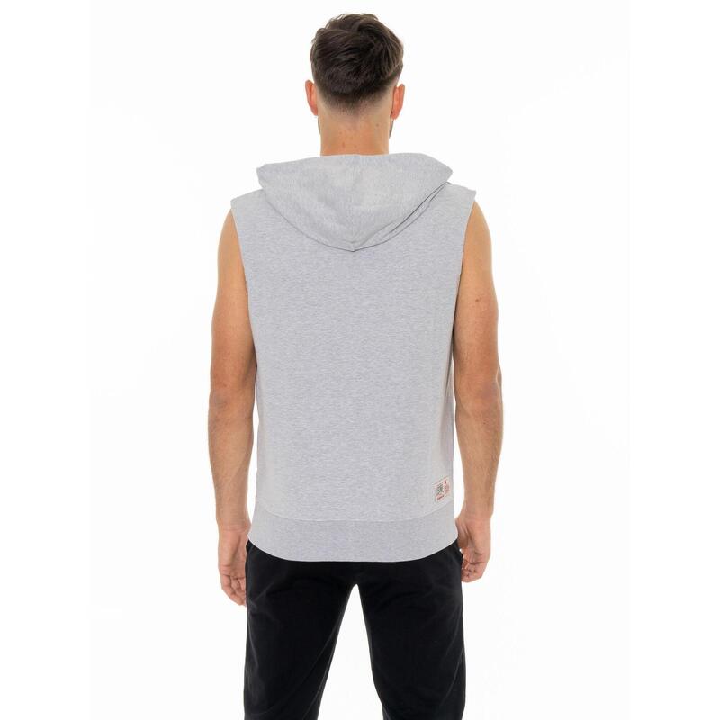 Leone Basic Sweat à capuche zippé sans manches pour homme