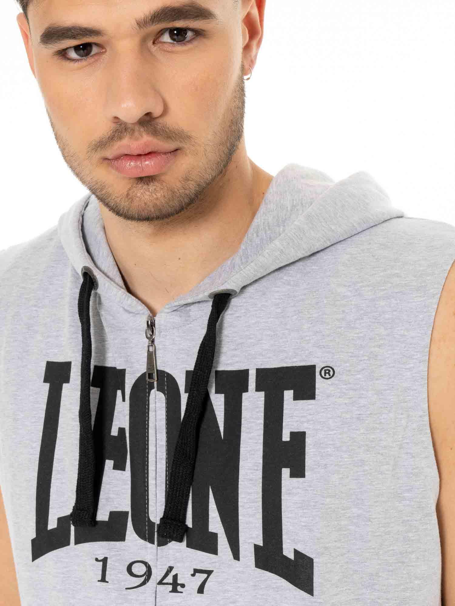 Leone Basic Herren-Kapuzenpullover mit Reißverschluss, ärmellos 3/7