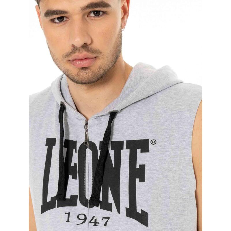 Leone Basic Sweat à capuche zippé sans manches pour homme