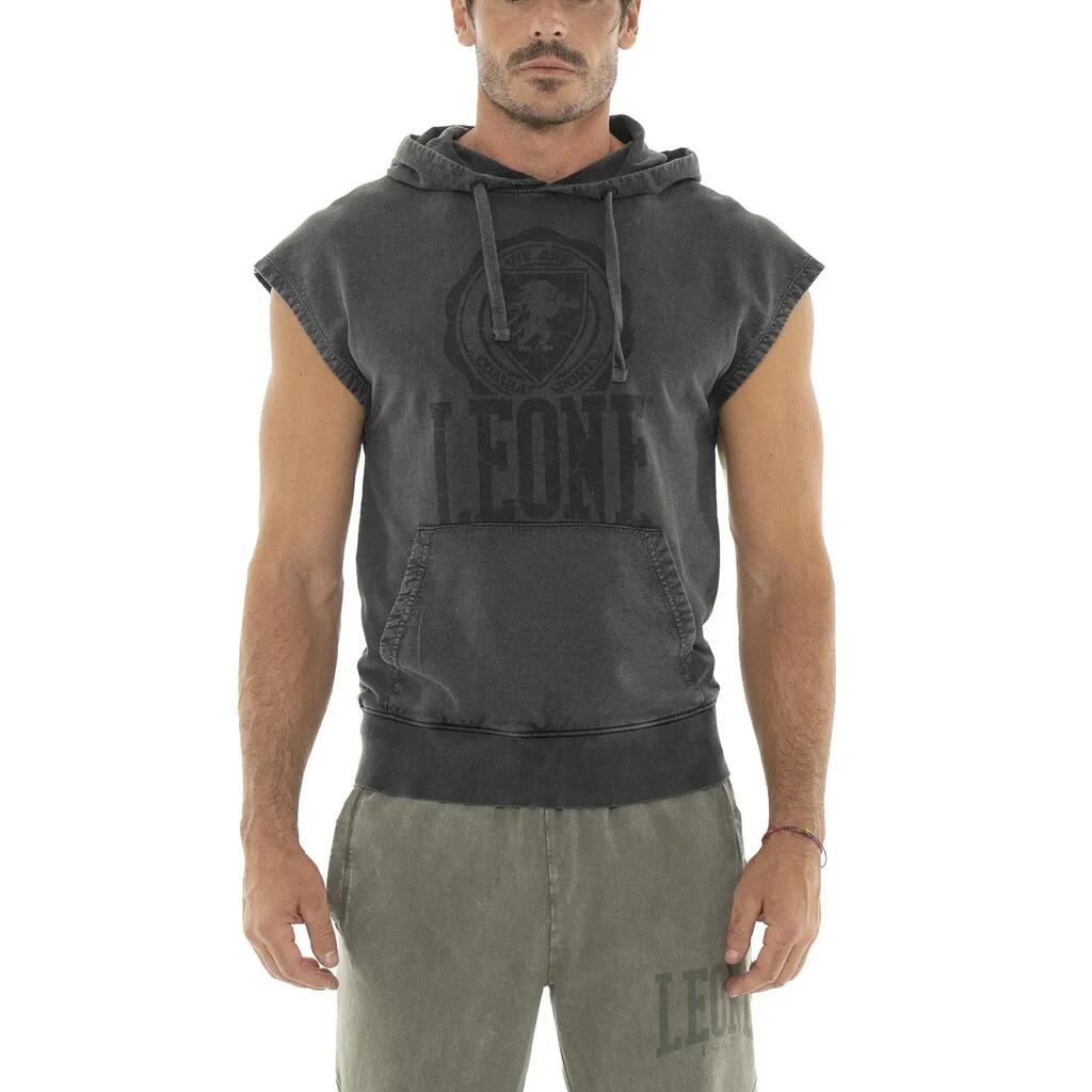 Men's sleeveless sweatshirts in washed Leone Old Wash fabric, not brushed