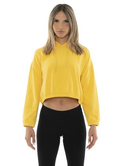 Sweat-shirt court court à capuche femme Leone Basic