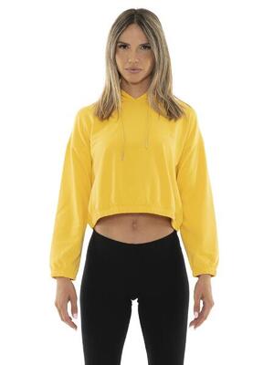 Leone basic dames korte crop non-sweatshirt met capuchon