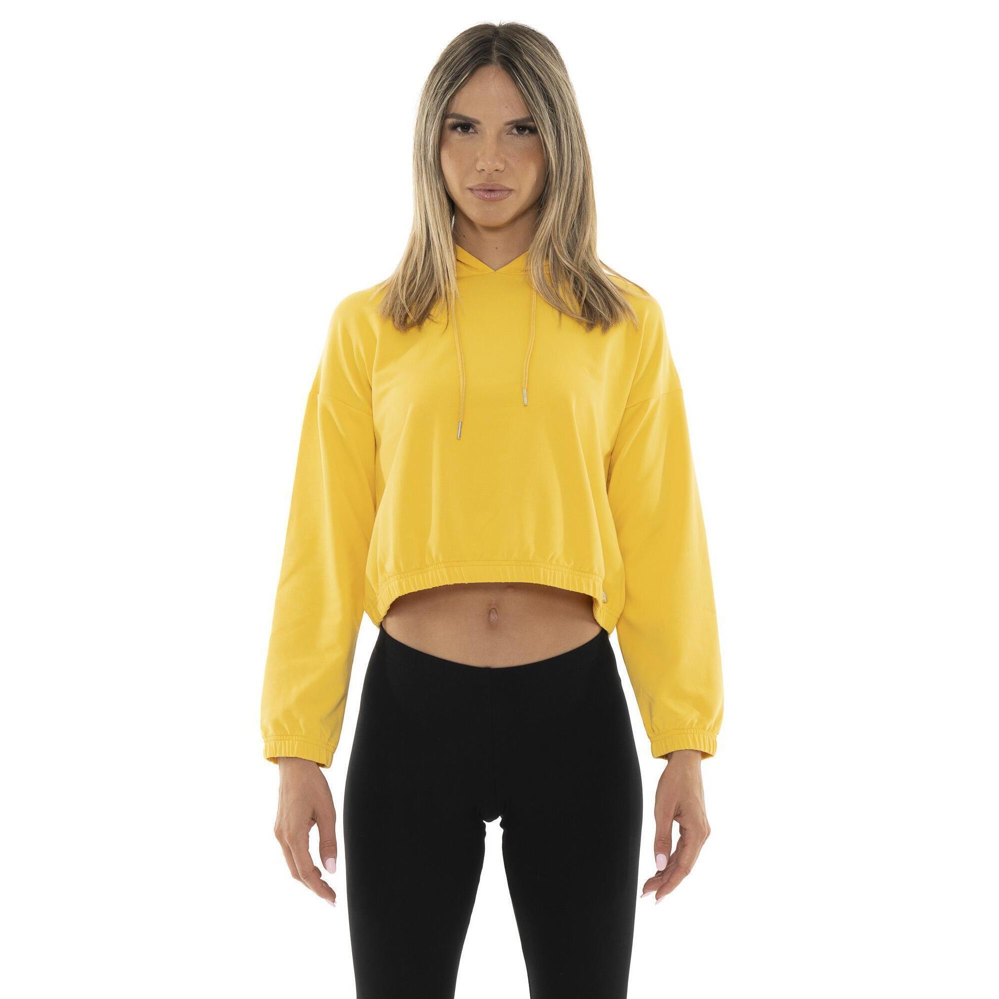Leone 1947 Apparel - Sweat-shirt Court Court À Capuche Femme Leone Basic - Sweat-shirt - Jaune - Decathlon