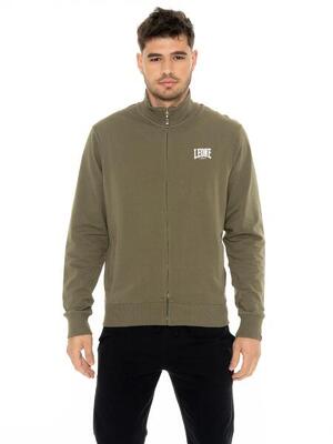 Felpa da uomo con colletto e zip non felpata Leone Basic