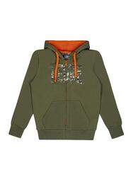 Sweat enfant en coton non gratté avec zip Leone Camouflage