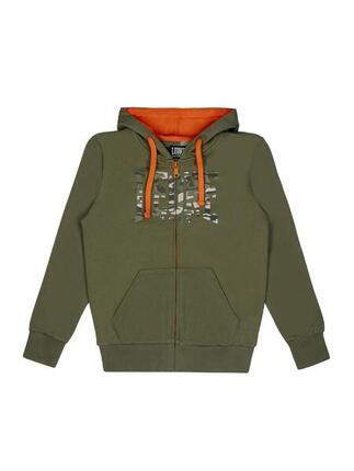 Sweat enfant en coton non gratté avec zip Leone Camouflage