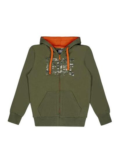 Sweat enfant en coton non gratté avec zip Leone Camouflage