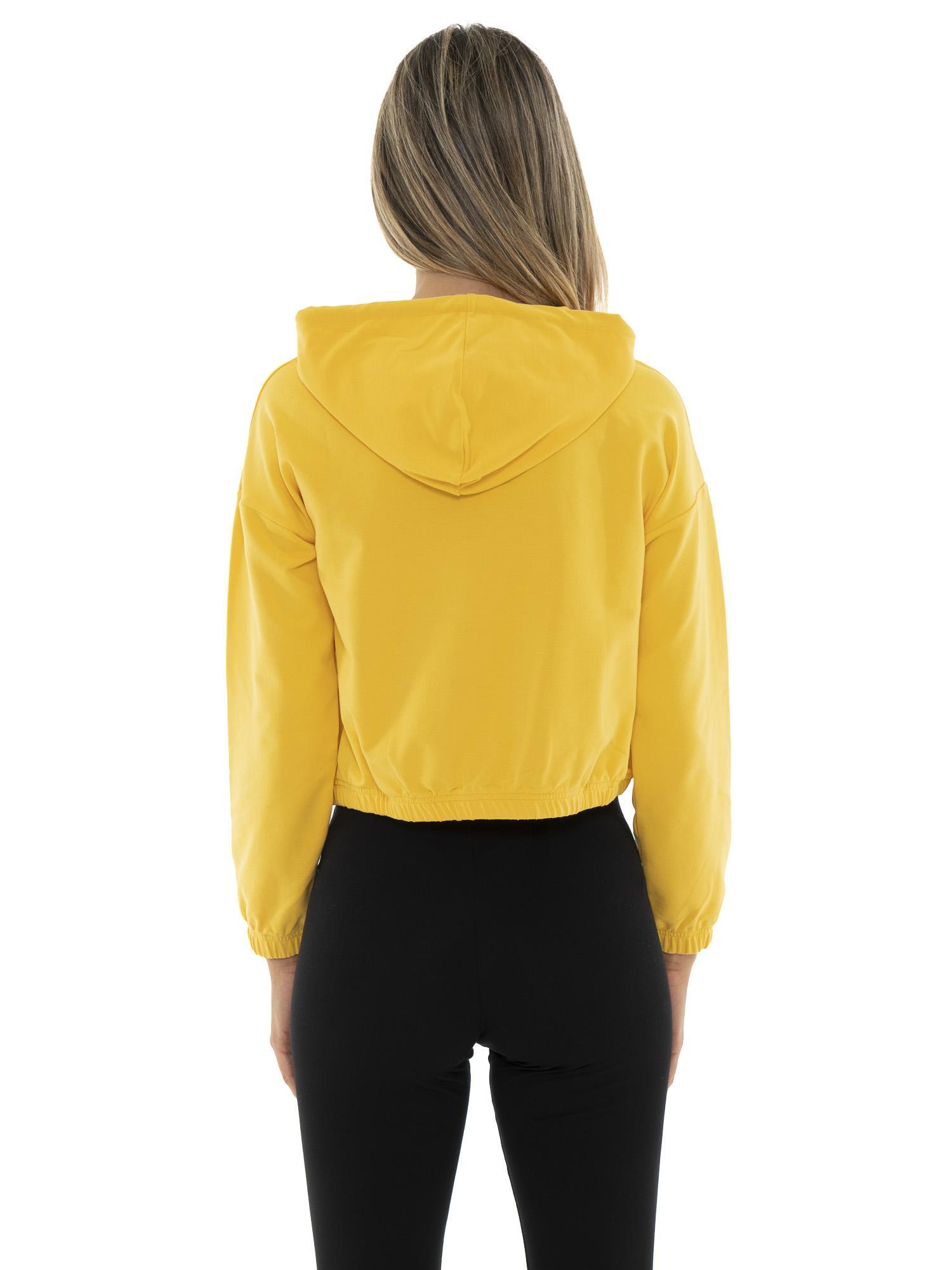 Blusa de moletom cropped feminina básica Leone com forro macio. 4/7