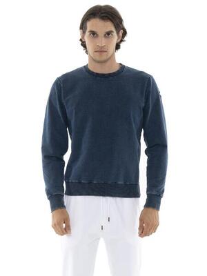 Felpa da uomo pull on a girocollo non felpata Leone Denim